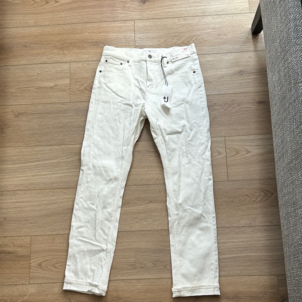 Jil Sander x Uniqlo +J Off-White straight sledge Denim Pants nwt
